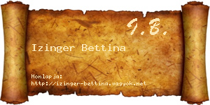 Izinger Bettina névjegykártya